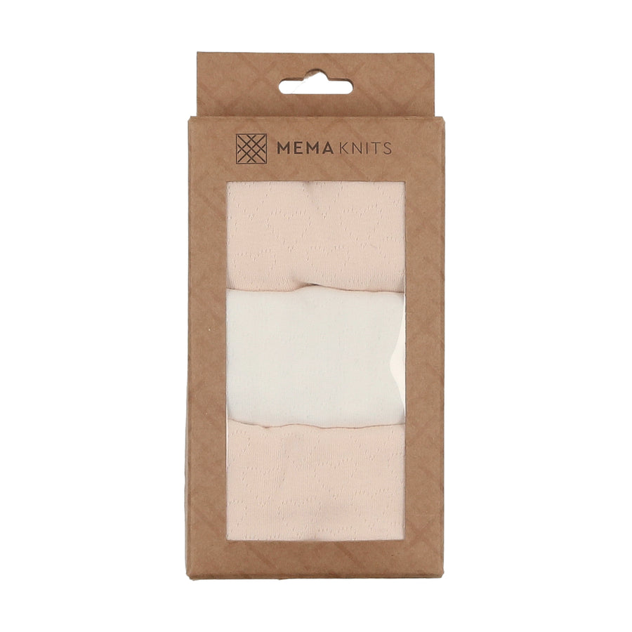 Mema Knits Mock Wrap Footie + Bonnet - Pink Tint Mema Knits Mock Wrap Footie + Bonnet - Pink Tint