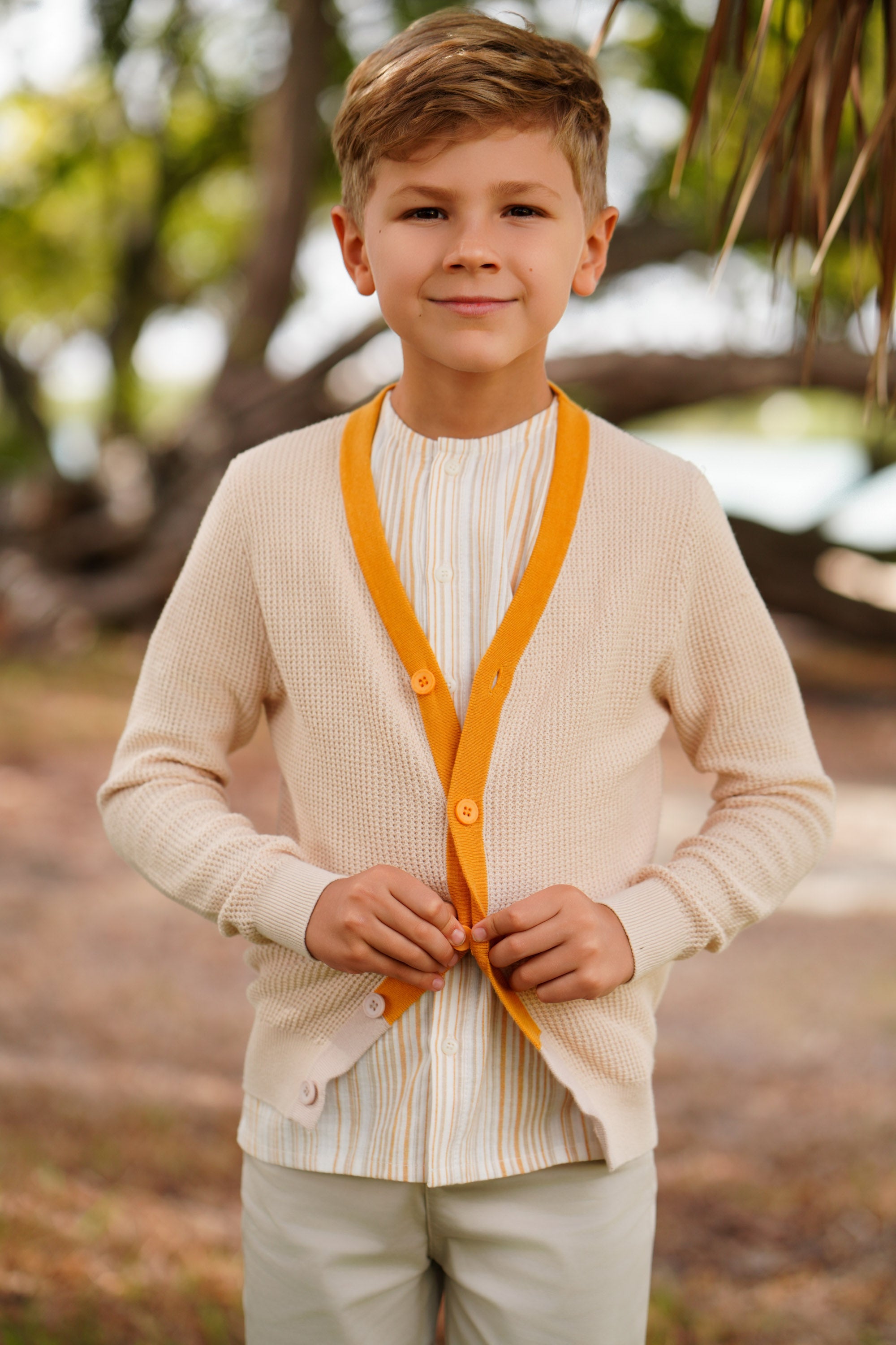 children's mustard cardigan