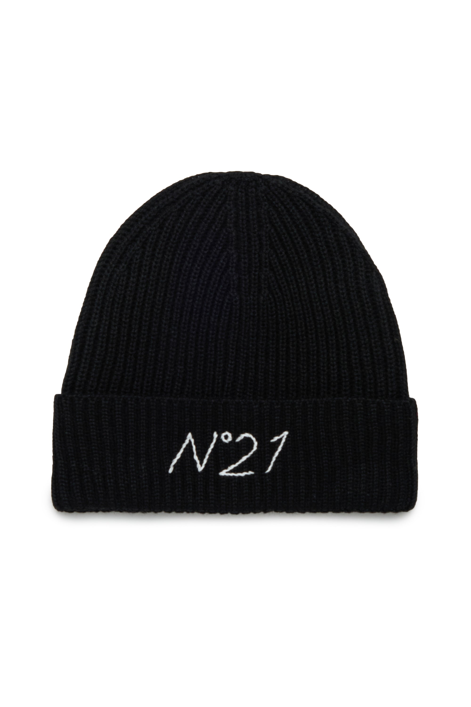 N21 Ribbed black beanie