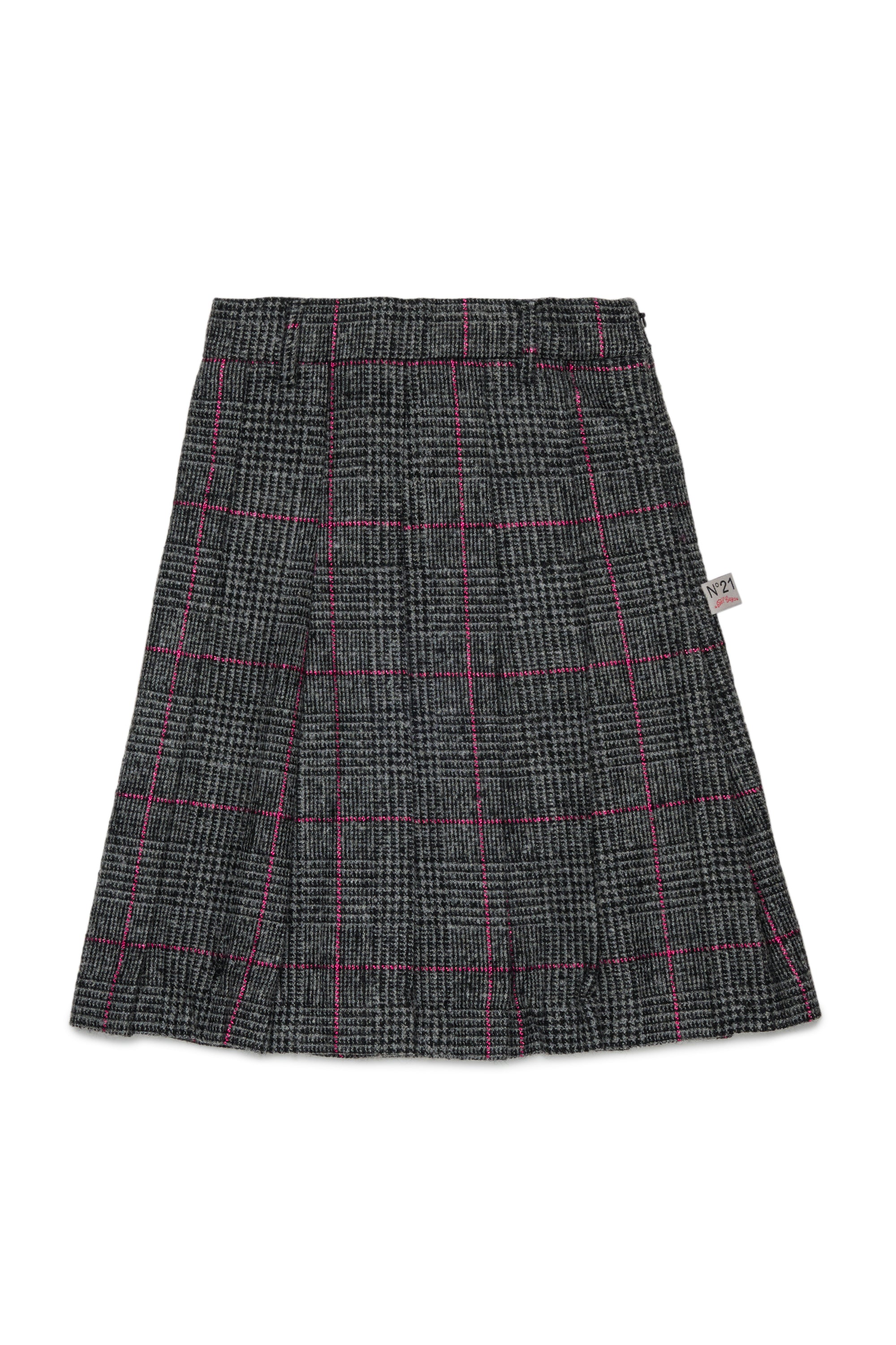 N21 Houndstooth pleated skirt