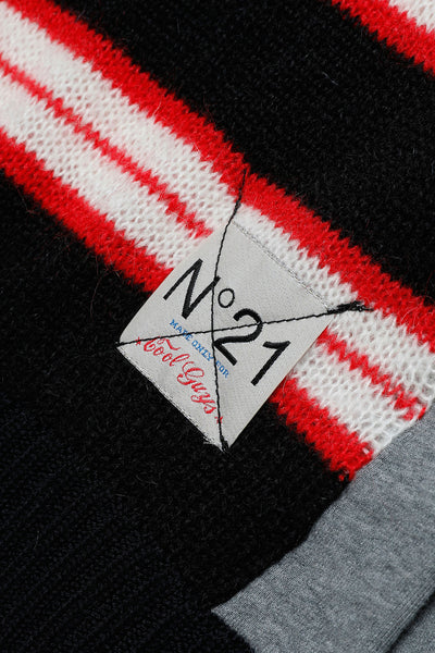 Red/White Stripe Knit Sweater By N21