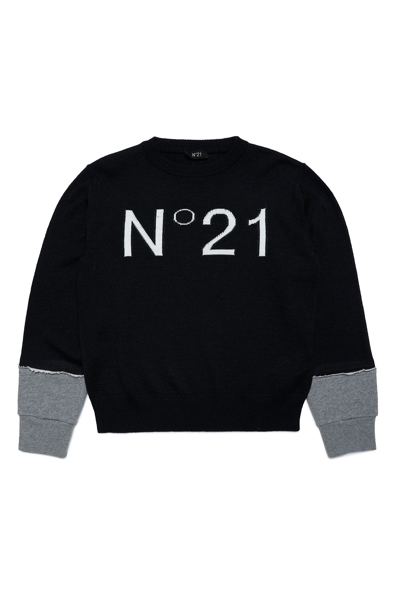 Dipped Sleeves Logo Knit By N21