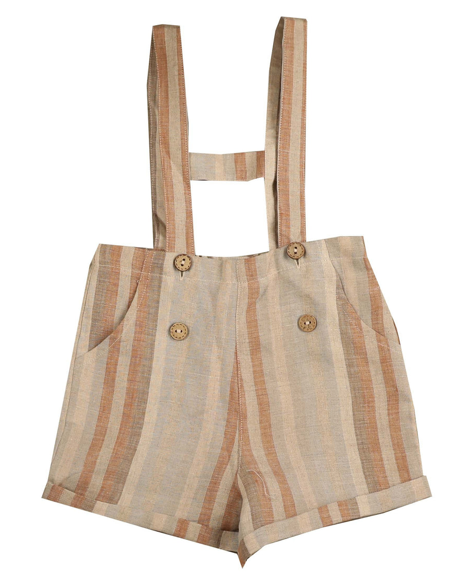 Apricot striped h bar overall by Noma