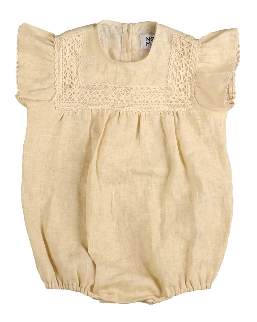 Ribbon detail oatmeal romper by Noma