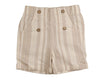 Beige striped button detail shorts by Noma