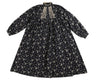 Lace tucks navy floral dress by Noma