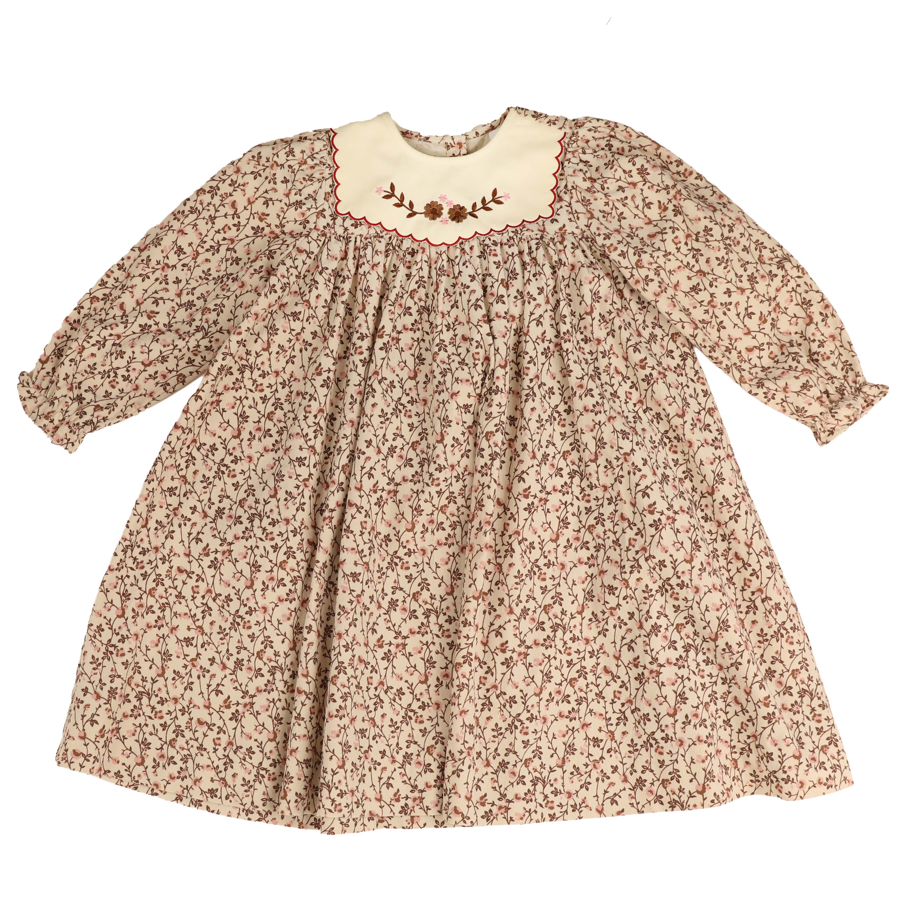 Noma Bib embroidered wine floral dress - Flying Colors