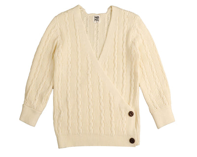 Wrap textured cream sweater by Noma