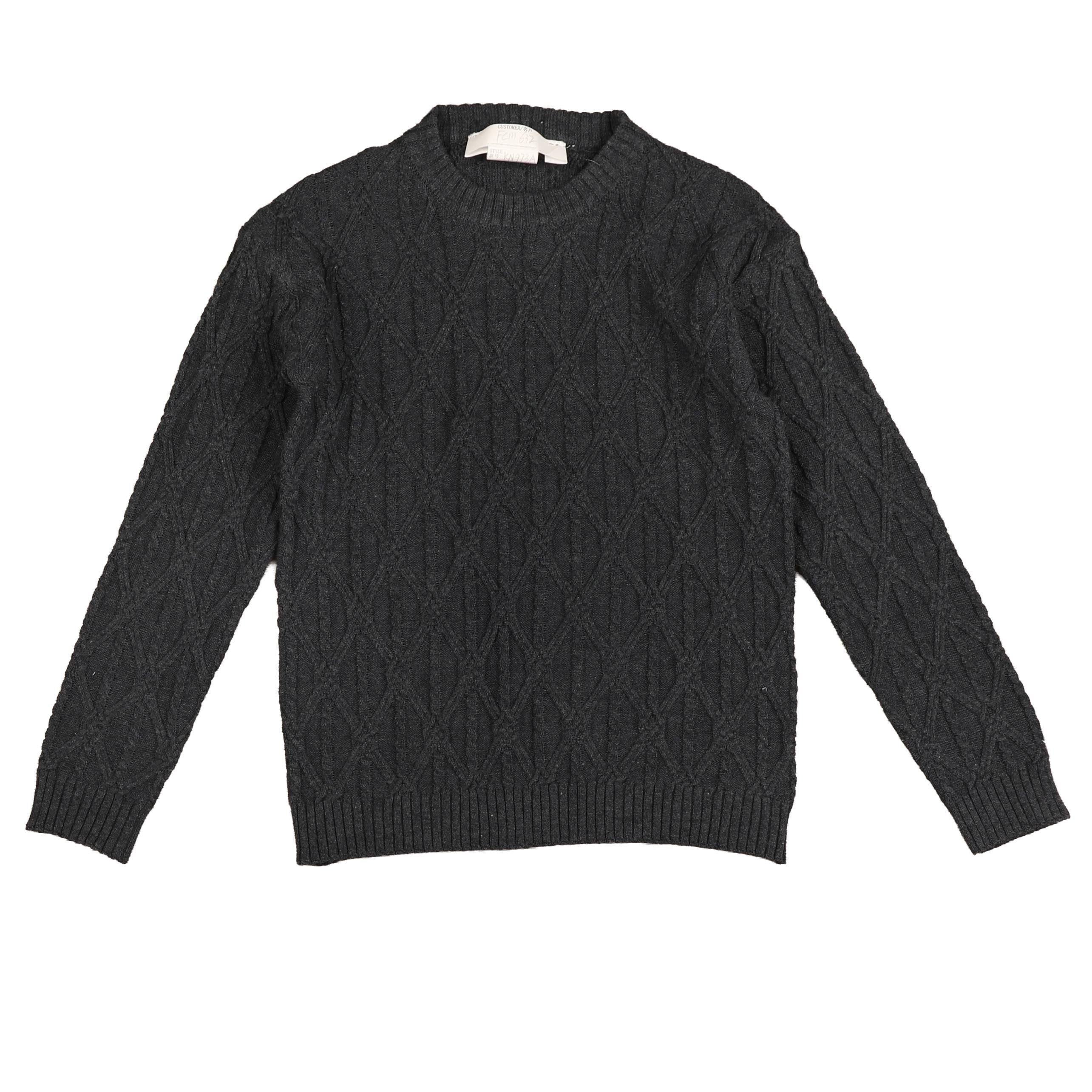 Noma Diamond & cable marled blue sweater - Flying Colors