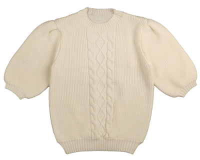 Chunky puff sleeve cream sweater by Noma