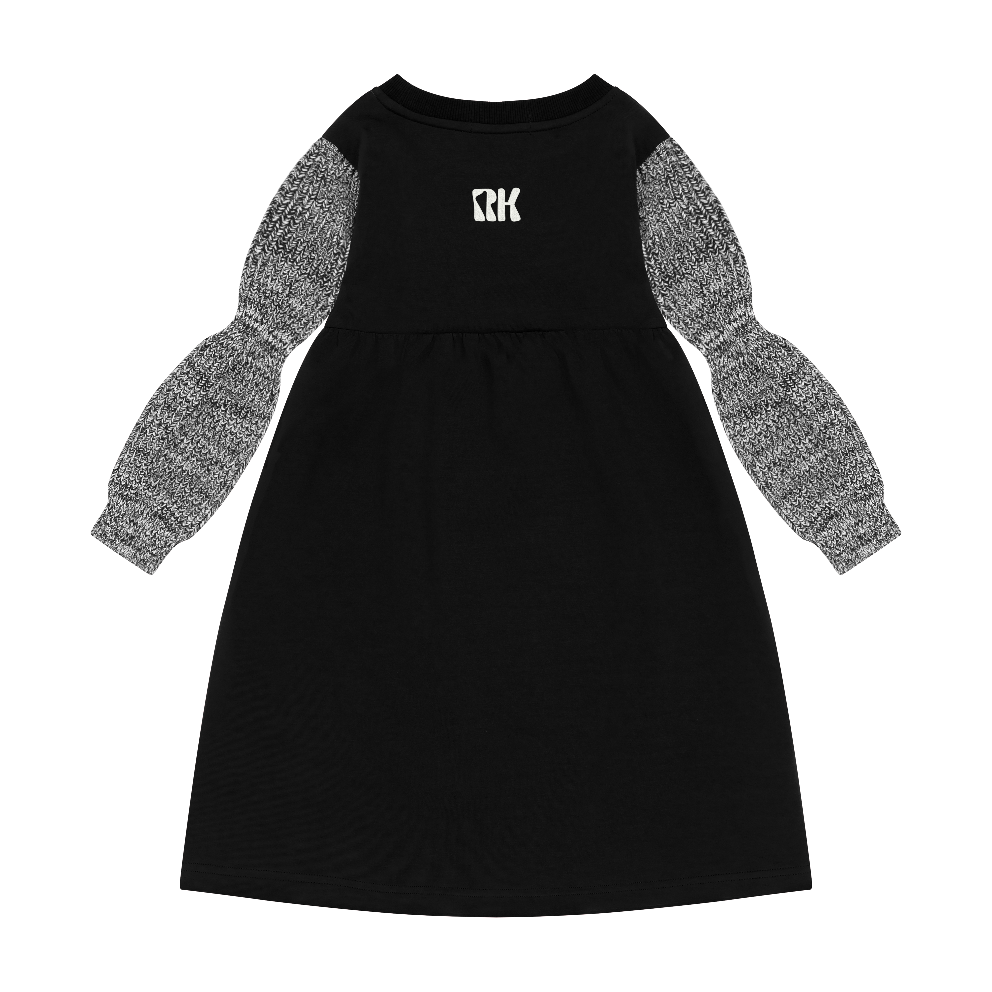 Twirl black scuba knit dress by Retro Kid