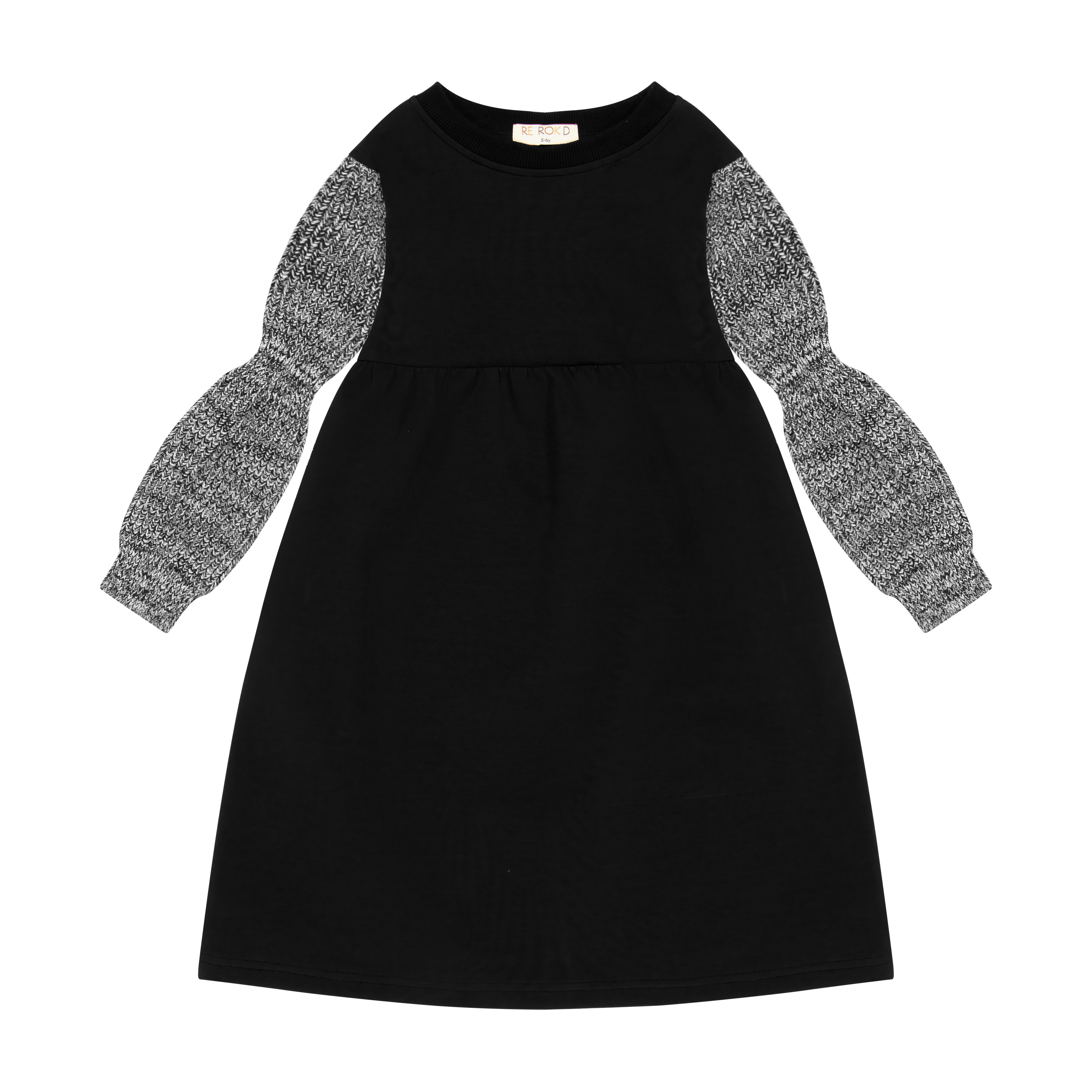 Twirl black scuba knit dress by Retro Kid