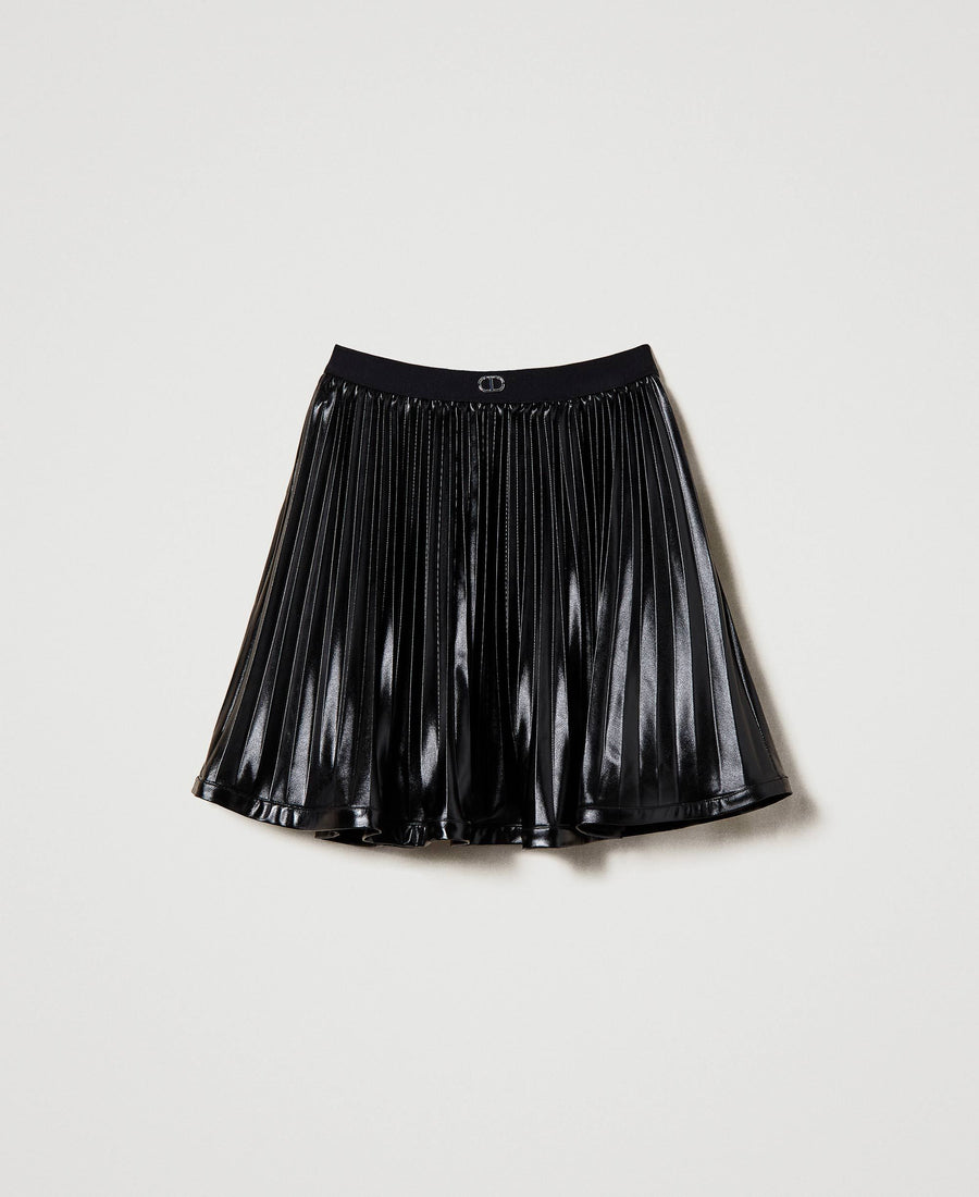 Pleated Leather Skirt By Twinset