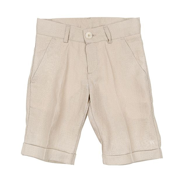 Beige linen Shorts by Manuell & Frank