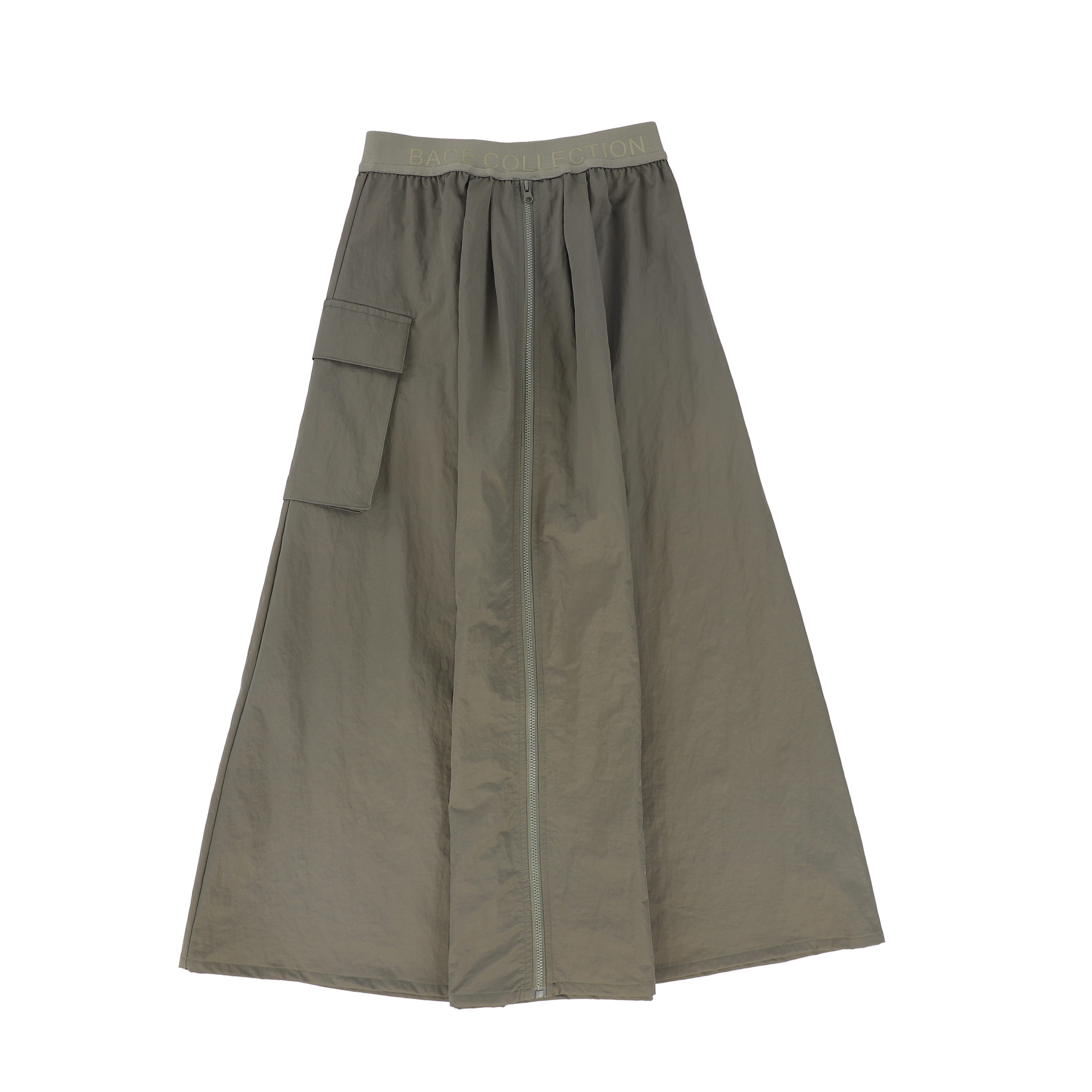 Bace Zipper cargo olive skirt