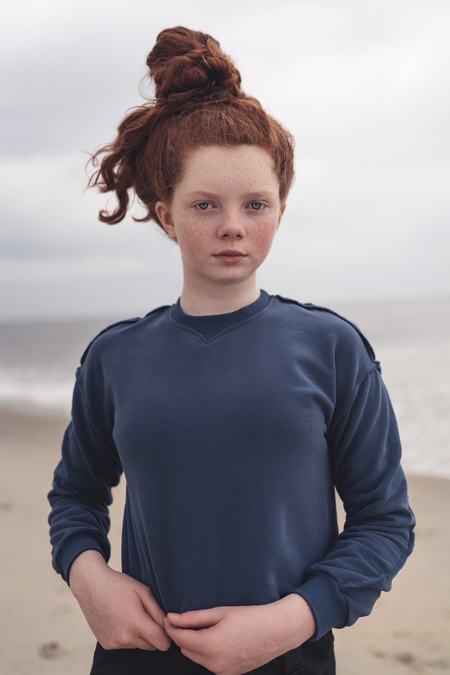 Gem Raw edge blue sweatshirt