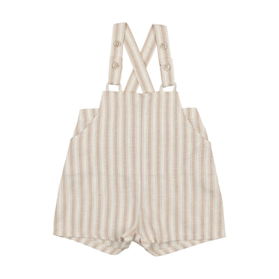 Taupe stripe overalls by Lil Leggs