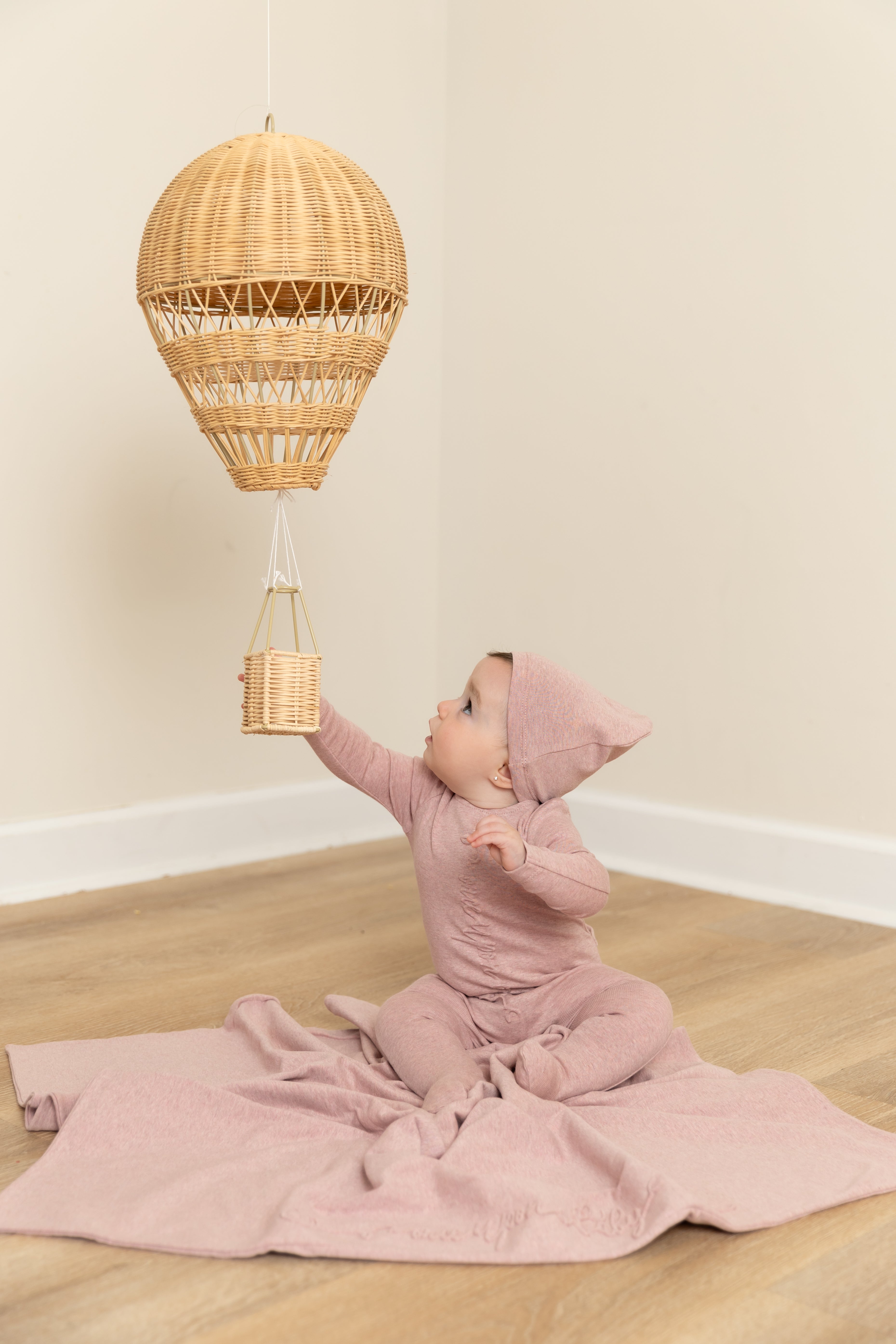 Bee & Dee Once upon a baby rose footie + beanie