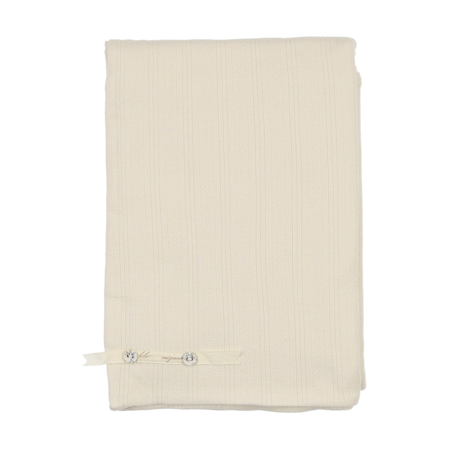 Ditsy pointelle cream blanket by Bee & Dee