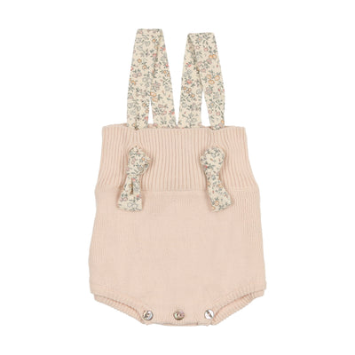 Ditsy knit pink romper by Bee & Dee