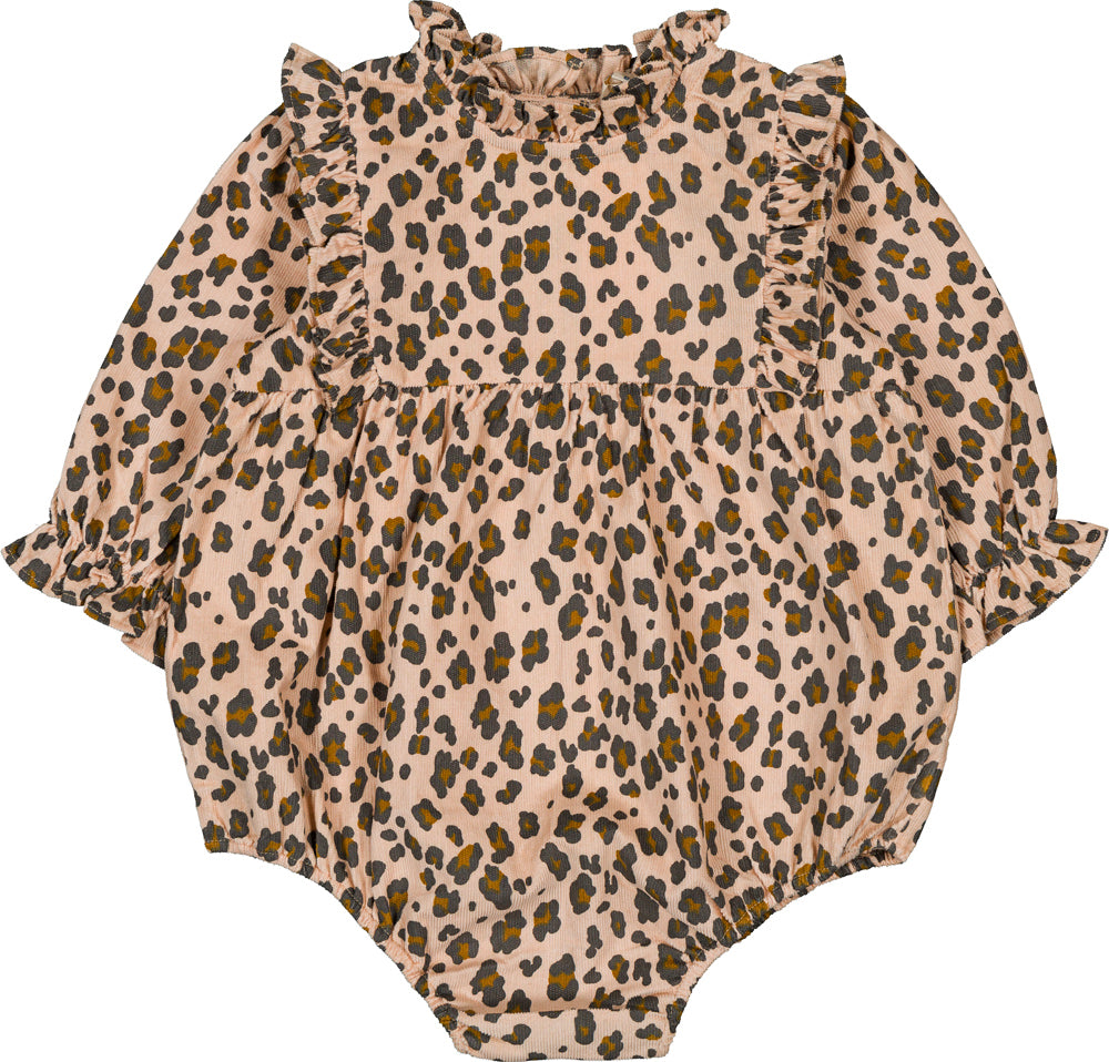 Louis Louise Leopard corduroy beige romper