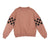 Checkered sleeve mauve sweatshirt by Luna Mae