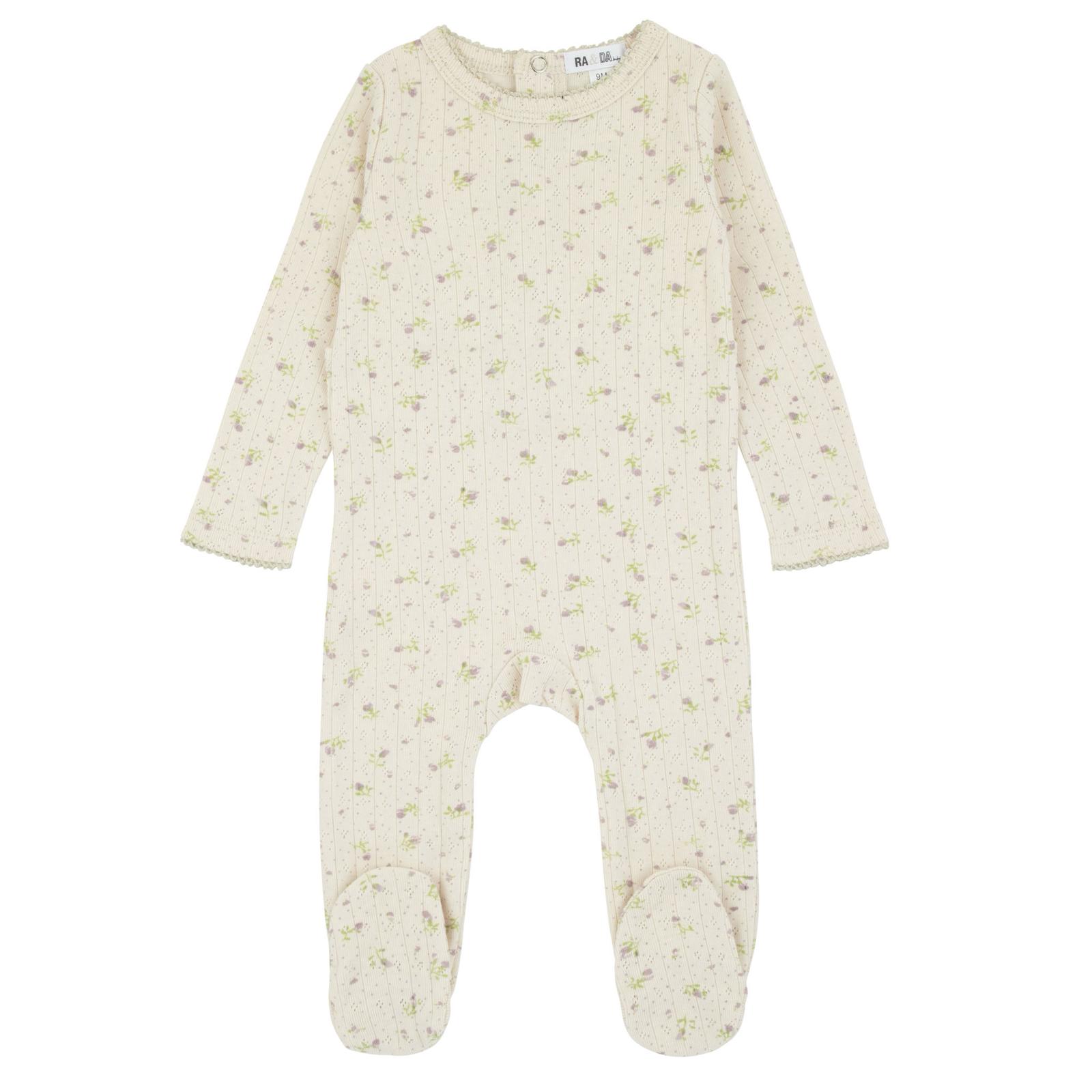 Ra & Da Lilac floral pointelle footie