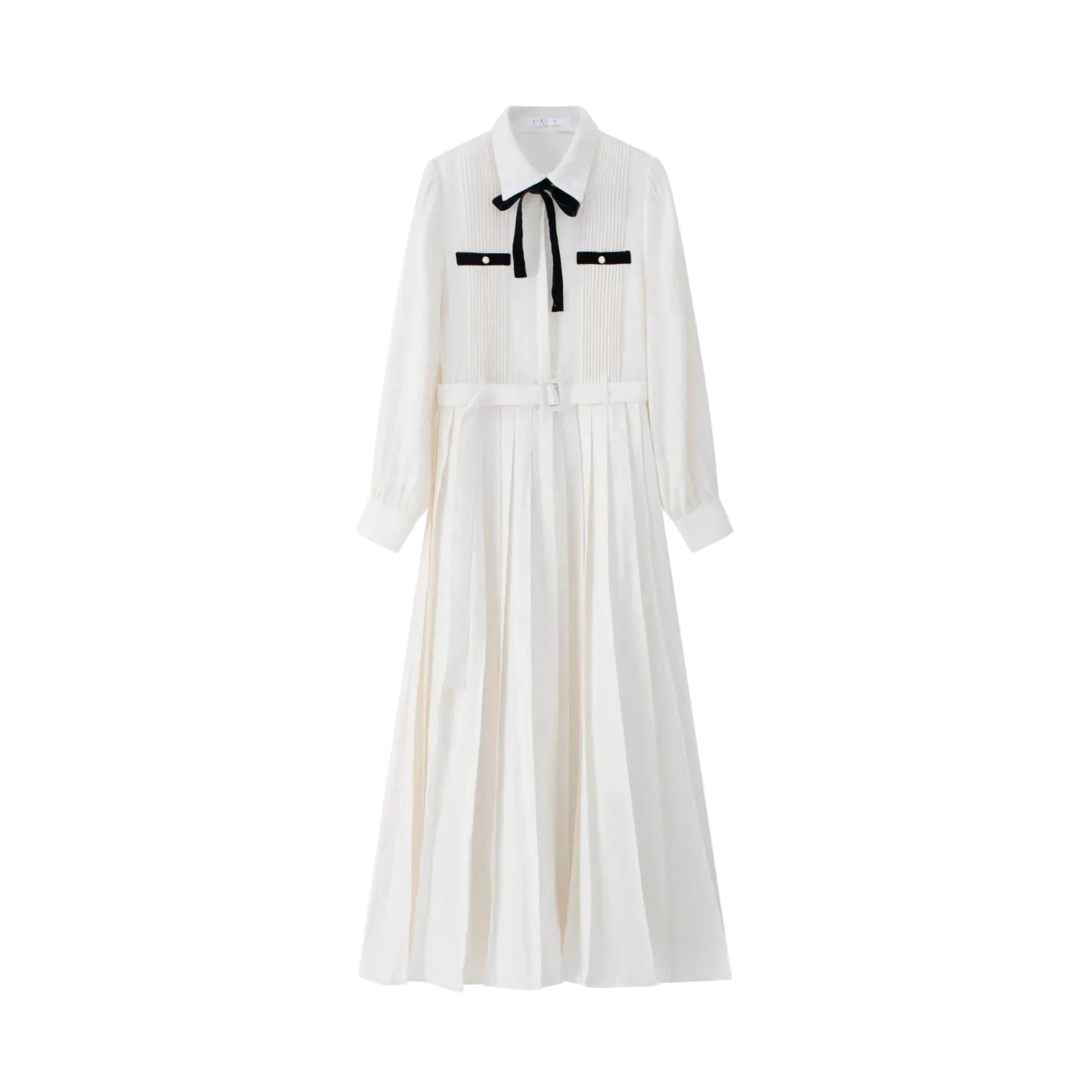 Coco Blanc Pleated bow detail dress - Flying Colors