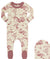 Toile red print pajama footie + beanie by Little Parni