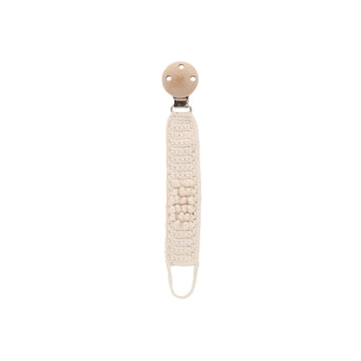 Cream pacifier clip by Patti Oslo