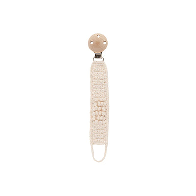 Cream pacifier clip by Patti Oslo