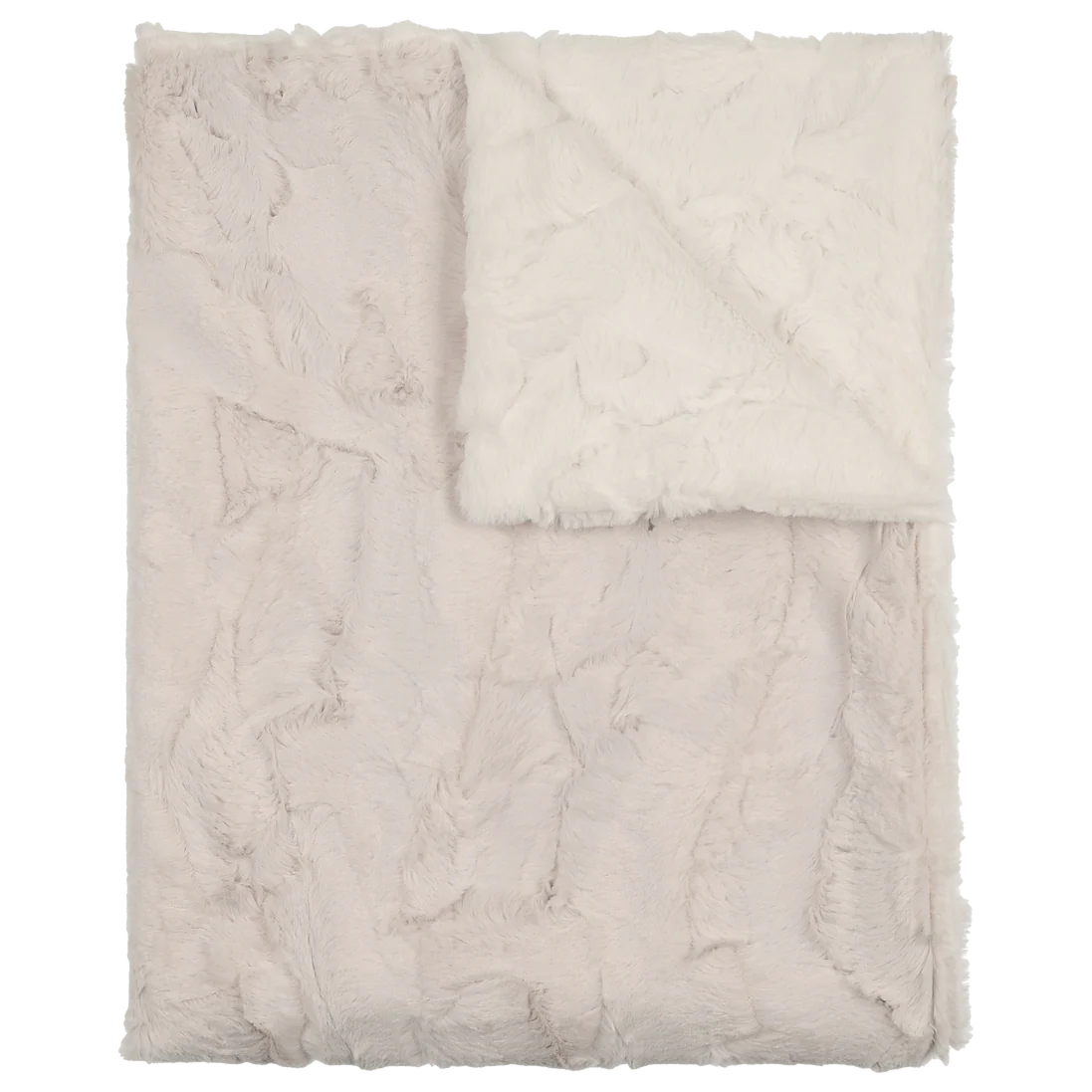 Peluche Pearl & Natural Lux Fur Blanket