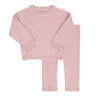 Pointelle knit pink set by Ely's & Co