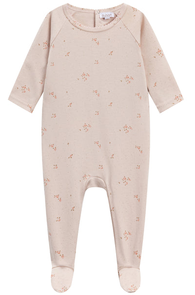 Floral print pink footie by Oubon