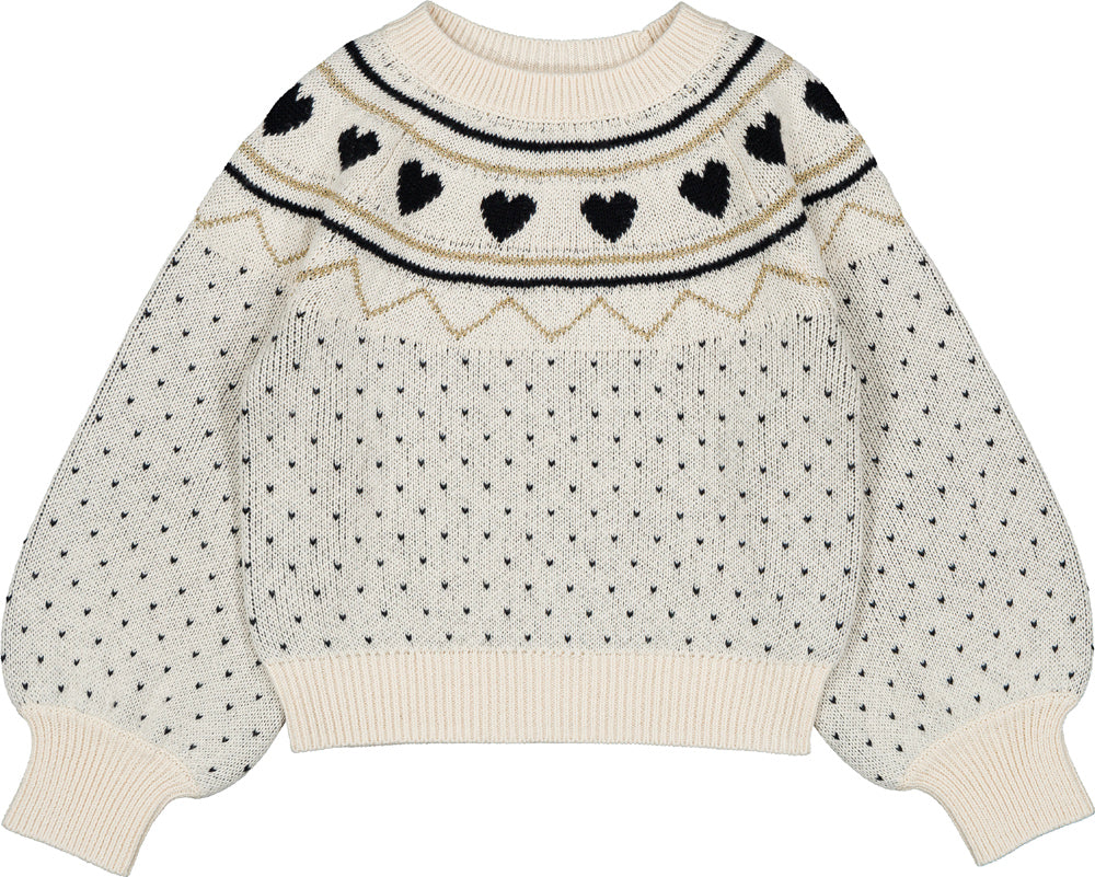 Louis Louise Elia cream heart sweater