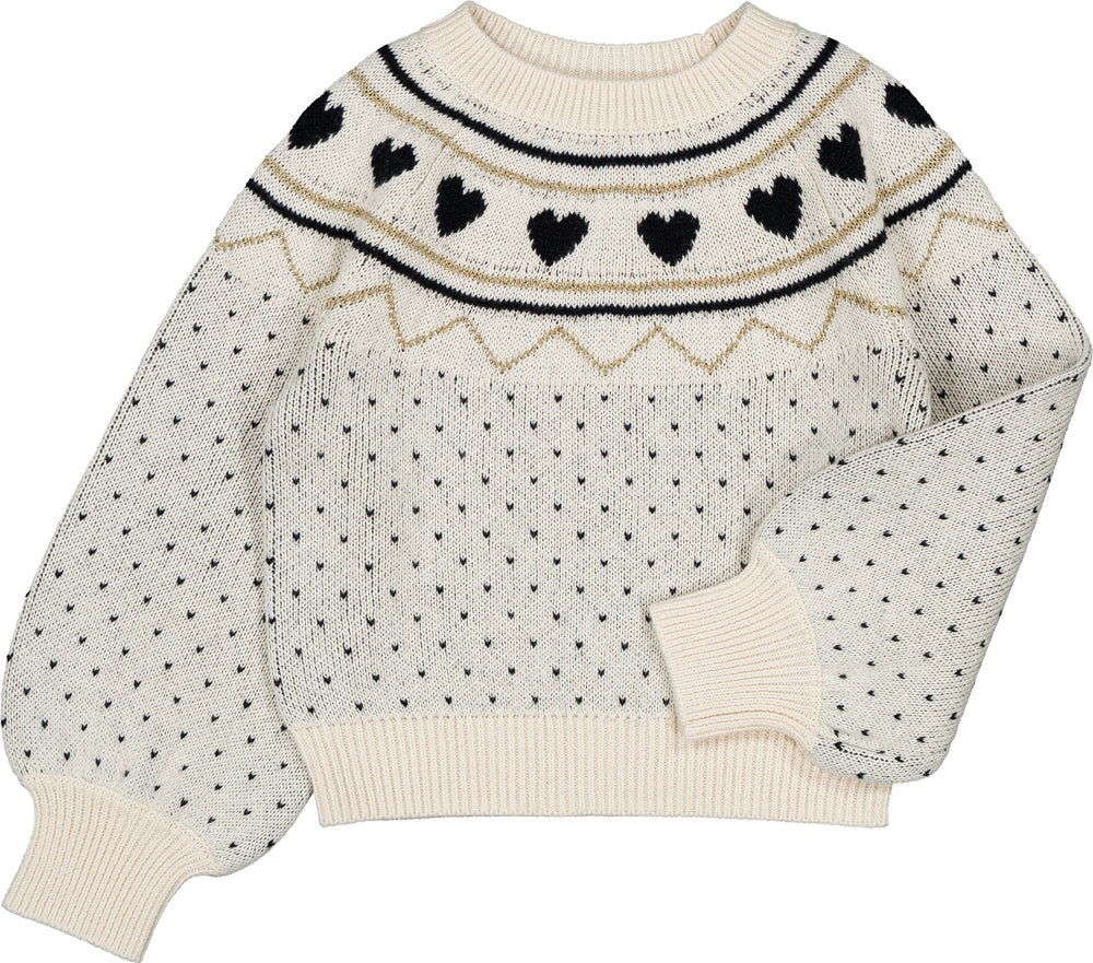 Louis Louise Elia cream heart sweater