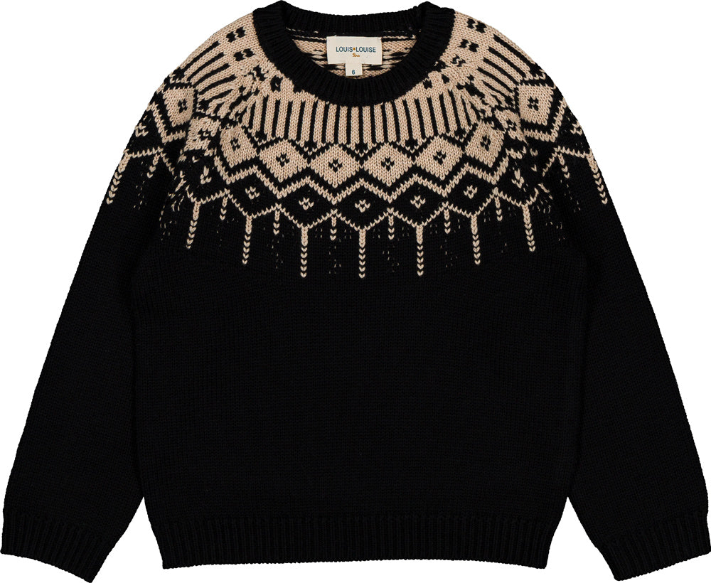 Louis Louise Jacquard knitted wool sweater