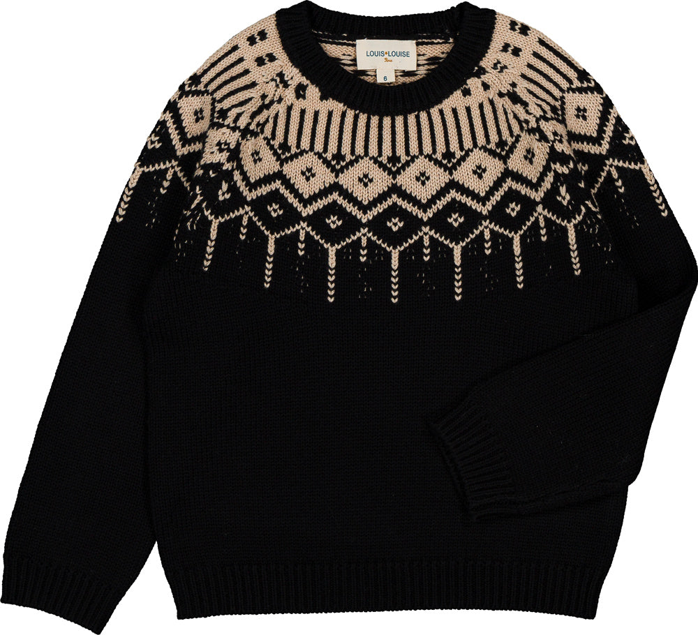 Louis Louise Jacquard knitted wool sweater