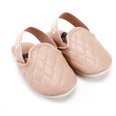 Quilted nude slingbacks by Zeebra Kids