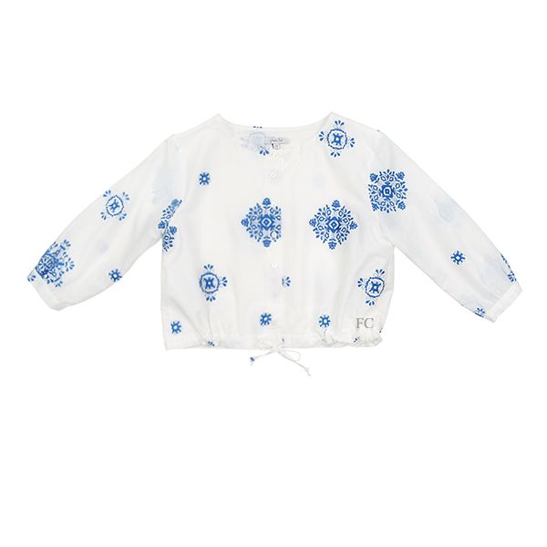 White/blue blouse by Piccola Ludo