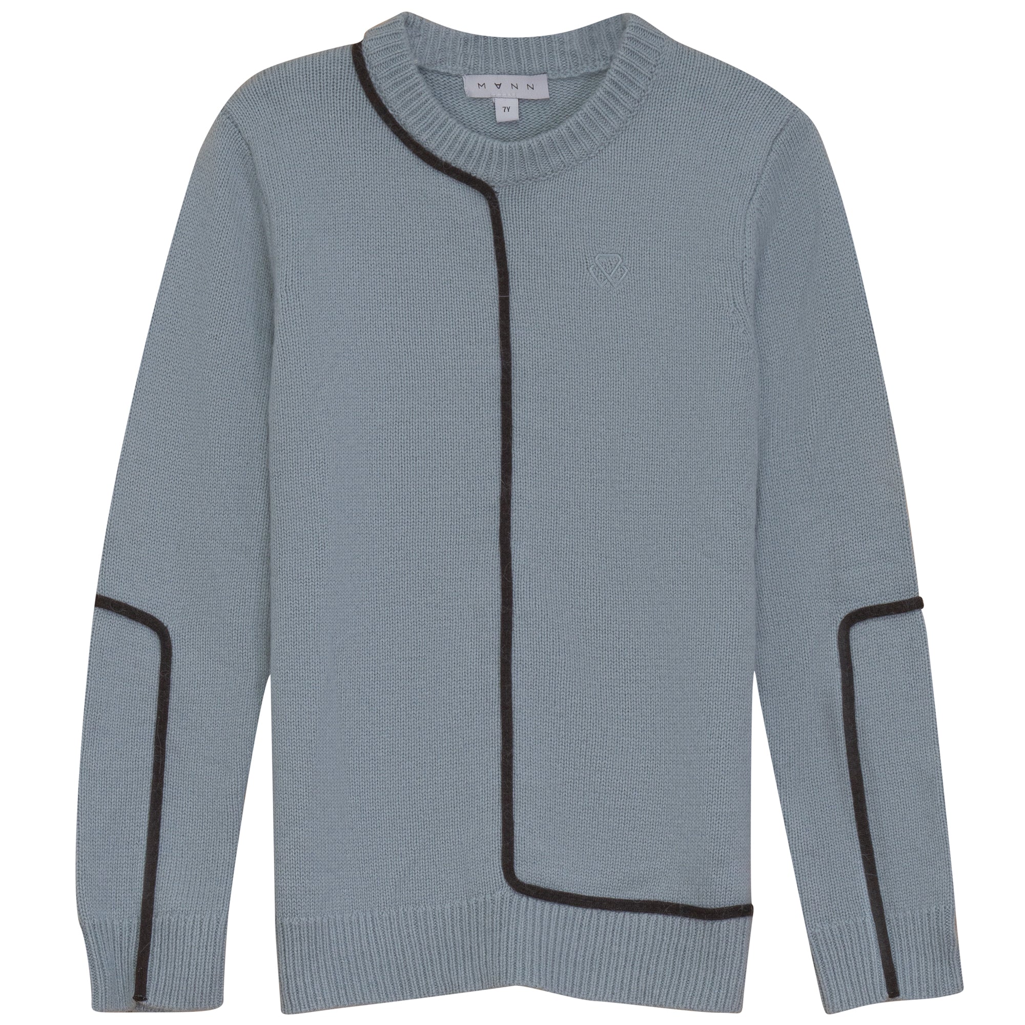 Mann Contrast detail blue sweater