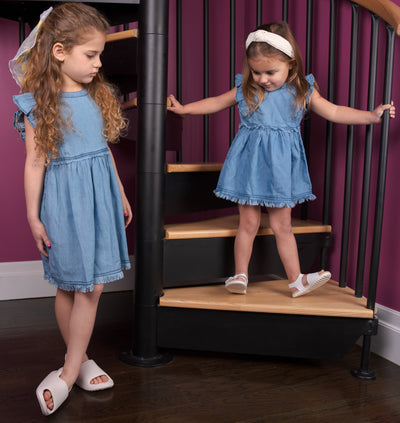 Denim ruffle dress by Ra & Da