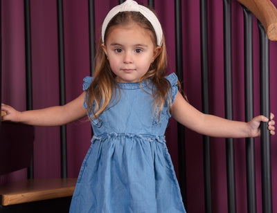 Denim ruffle dress by Ra & Da
