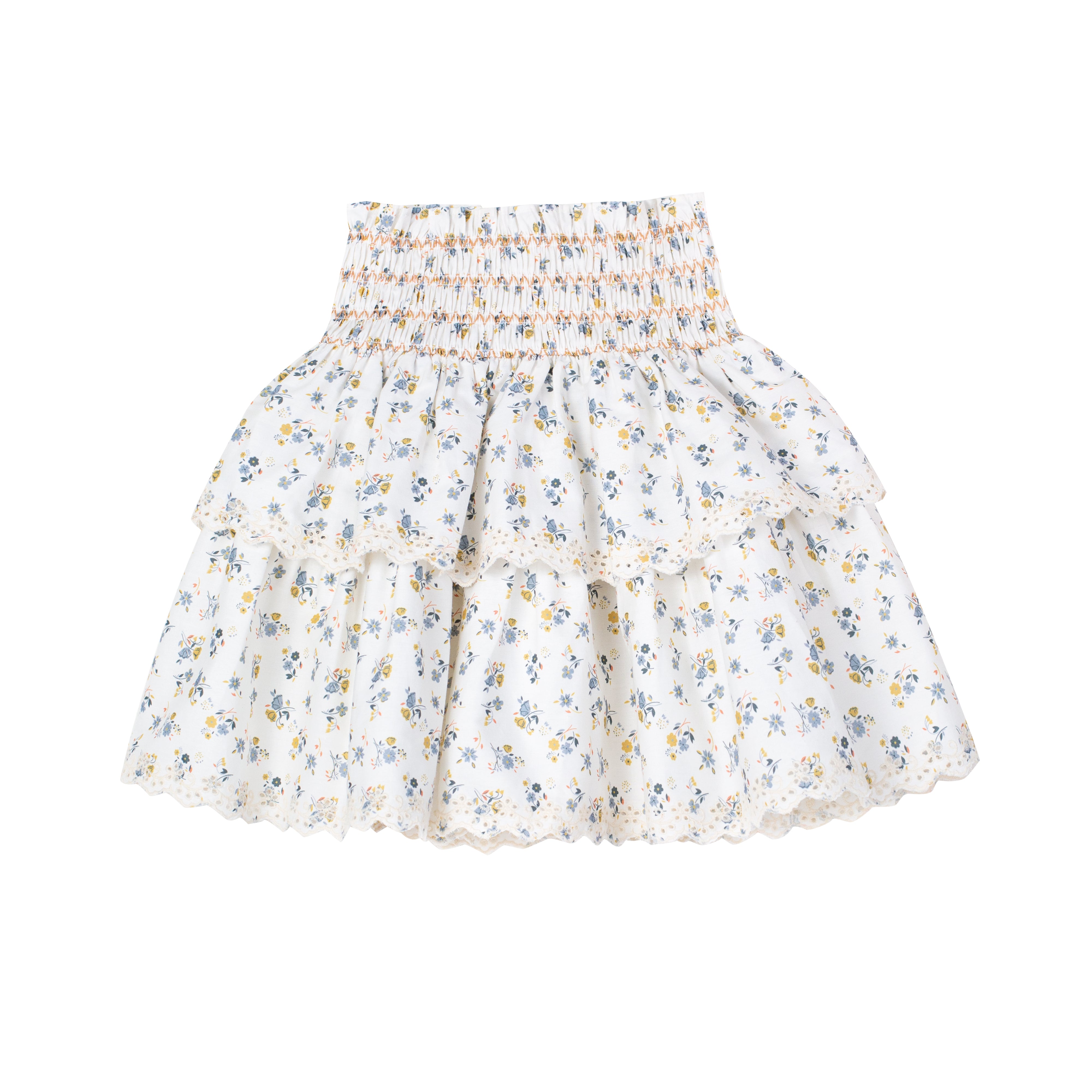 Akiko blue flower skirt by C'era Una Volta