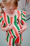 Coral stripe jumpsuit by Sproet & Sprout