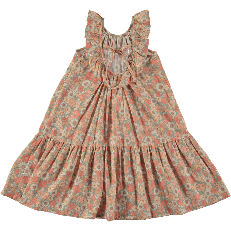 Coral Floral Dress By Tocoto Vintage
