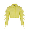 Lime poplin bows shirt by MSGM