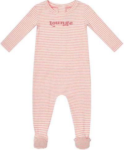 Stripe pink footie by Crew Lounge