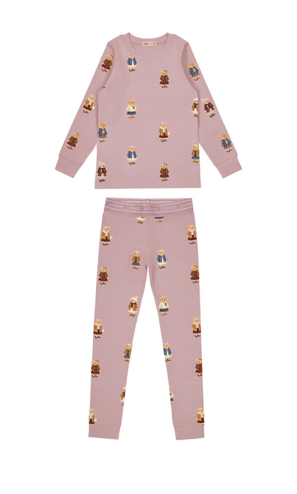 Crew Lounge Teddy pattern dusk pajamas