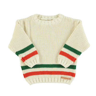 Multi stripes ecru sweater by Piupiuchick